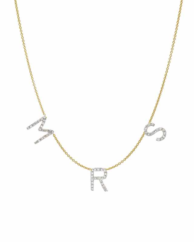 Personalized Diamond 3-Initial Space Necklace